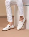 College Stampato Blanc Cuir