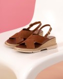 Sandale Camel Cuir