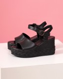 Sandale Noir Cuir