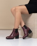 Bottine Femme Bordeaux Cuir