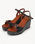 Sandale Femme Noir Cuir