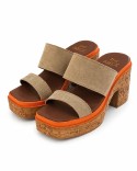 Sabot Femme Taupe Daim