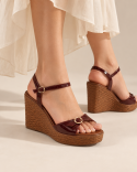 Sandale Femme Camel Vernis...