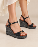 Sandale Femme Noir Cuir